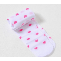 Колготки дитячі в сердечка, білі, 100 den, на зріст 105-130 см