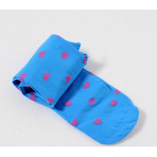 Колготки дитячі в сердечка, блакитні, 100 den, на зріст 105-130 см