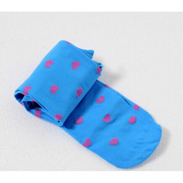 Колготки дитячі в сердечка, блакитні, 100 den, на зріст 105-130 см