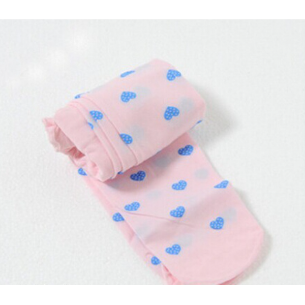 Колготки дитячі в сердечка, ніжно рожеві, 100 den, на зріст 105-130 см