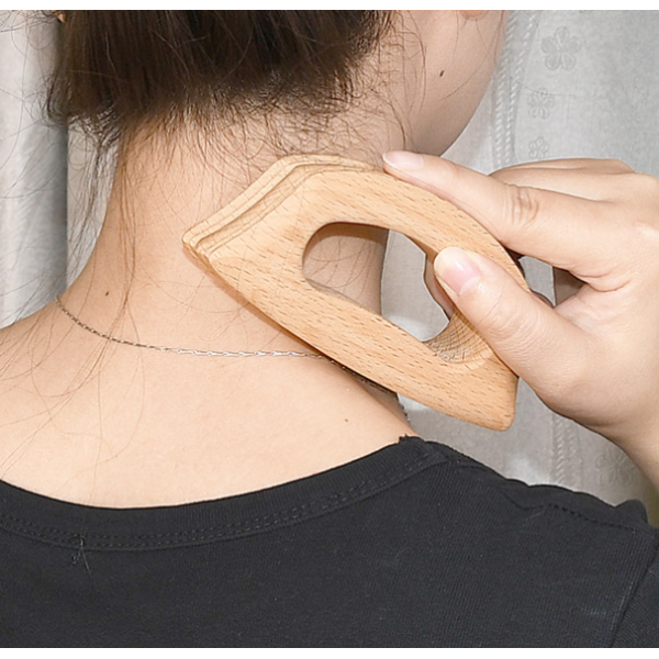 Шкребок Гуаша, масажер, букова пластина, 3х12,5 см