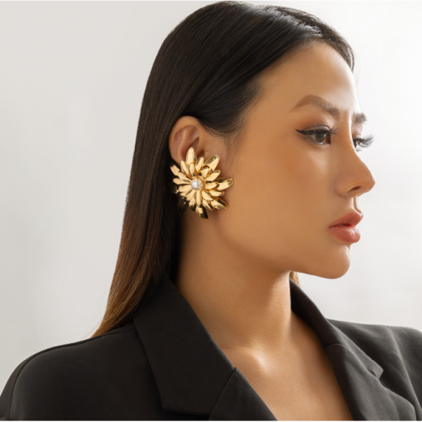 Сережки "Metalic Flower", два кольори