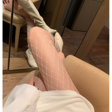 Колготи в середню сітку, білі колготи в сіточку, 1 шт 