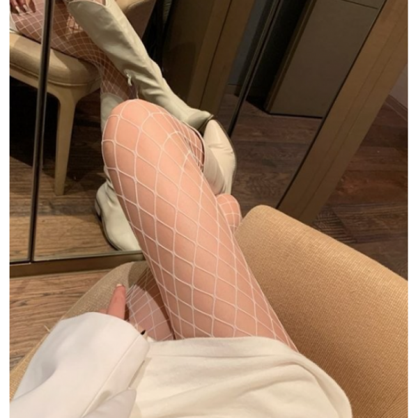Колготи в середню сітку, тілесні колготи в сіточку, 1 шт 