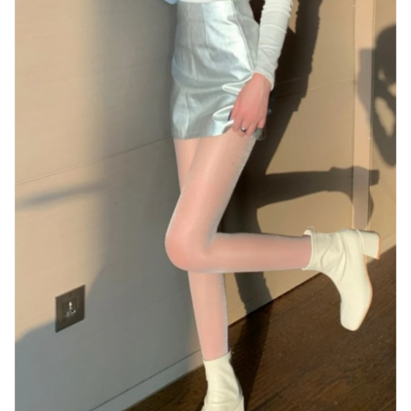 Колготки мерехтливі з люрексом, жіночі блискучі колготки, білі, 1 шт