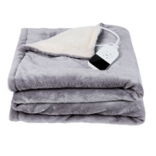Ковдра з підігрівом, двостороння, з пультом управління, електрична ковдра 140*80 см, сіра