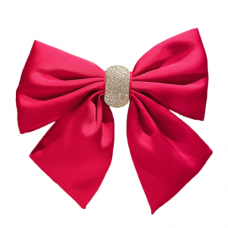 Шпилька для волосся з бантом та камінням, затискач для волосся зі стразами, червоний