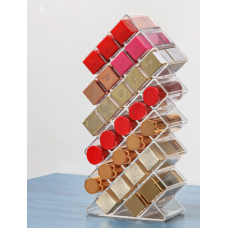 Органайзер для косметики, вертикальна підставка - органайзер для помад, прозорий, 28 відсіків, 25,5х11,5х6,5 см