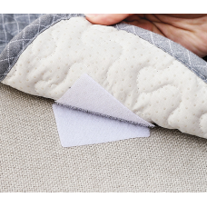 Набір самоклеючих фіксаторів для покривал, простирадл, килимків, у формі квадрата, білі, 4 шт