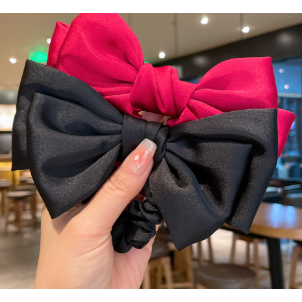 Резинка для волосся з бантом, резинка - бант, бордова, 9х15,5 см