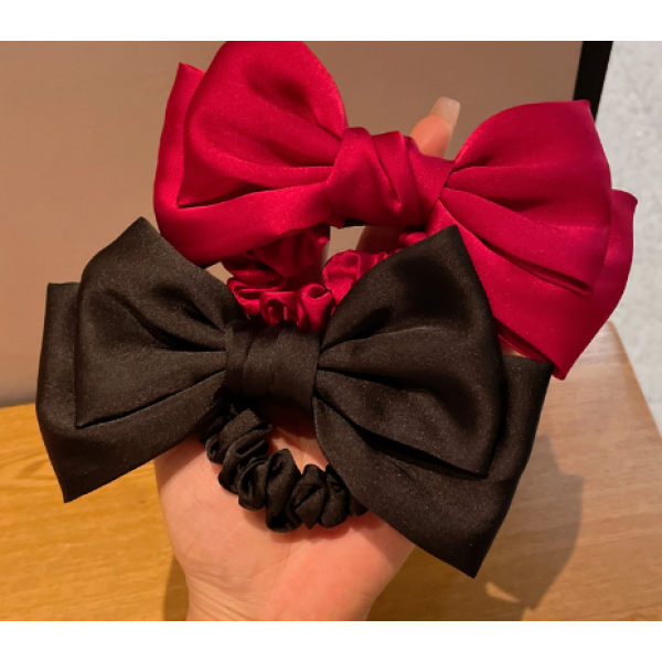 Резинка для волосся з бантом, резинка - бант, бордова, 9х15,5 см