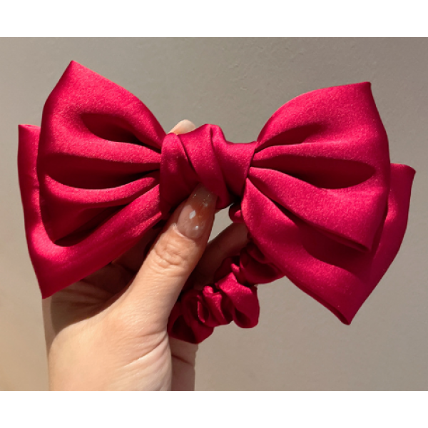 Резинка для волосся з бантом, резинка - бант, бордова, 9х15,5 см