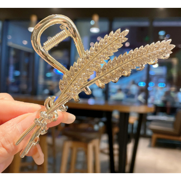 Затискач для волосся "Два Колоска", золото, 11.5х4.5 см