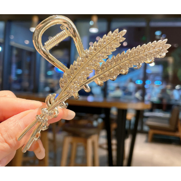 Затискач для волосся "Два Колоска", золото, 11.5х4.5 см