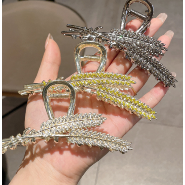 Затискач для волосся "Два Колоска", золото, 11.5х4.5 см