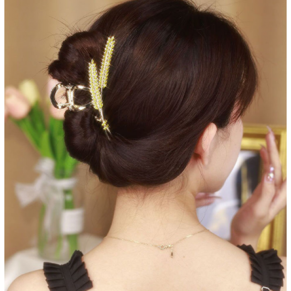 Затискач для волосся "Два Колоска", золото, 11.5х4.5 см