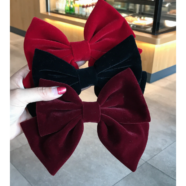 Затискач - бант для волосся "Black", чорний, 10х16 см