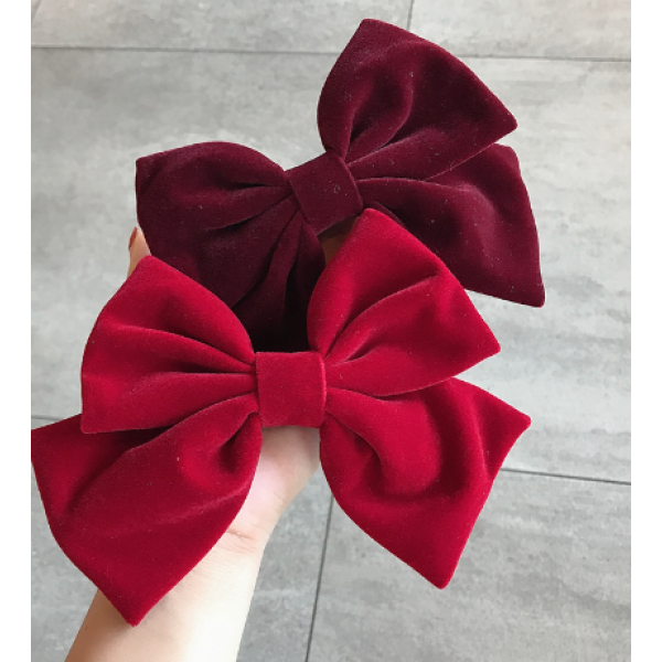 Зажим - бант для волос "Burgundy", бордовый, 10х16 см