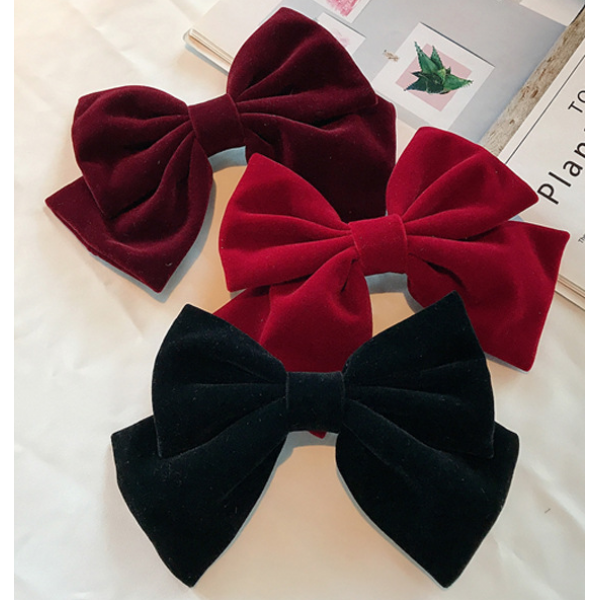 Затискач - бант для волосся "Black", чорний, 10х16 см