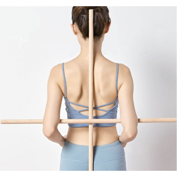 Тренажер для спини, перехресна палиця для йоги, Коректор постави, дерево, 80 см