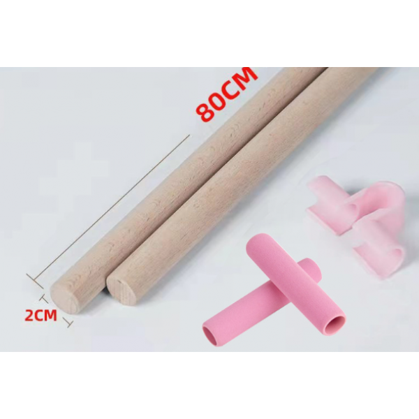 Тренажер для спини, перехресна палиця для йоги, Коректор постави, дерево, 80 см Тренажер для спини, перехресна палиця для йоги, Коректор постави, дерево, 80 см