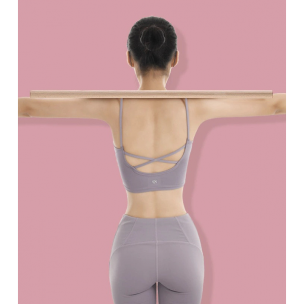 Тренажер для спини, перехресна палиця для йоги, Коректор постави, дерево, 80 см Тренажер для спини, перехресна палиця для йоги, Коректор постави, дерево, 80 см