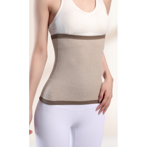 Пояс зігріваючий для попереку з овечої вовни, еластичний кашеміровий пояс, бежевий, розмір універсальний