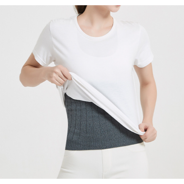 Пояс зігріваючий для попереку з овечої вовни, еластичний кашеміровий пояс, чорний, розмір універсальний