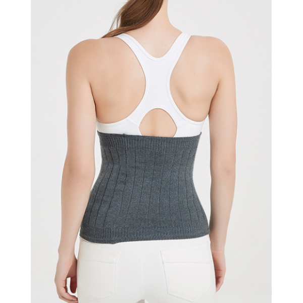 Пояс зігріваючий для попереку з овечої вовни, еластичний кашеміровий пояс, чорний, розмір універсальний