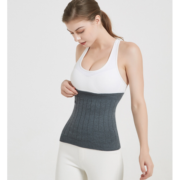 Пояс зігріваючий для попереку з овечої вовни, еластичний кашеміровий пояс, чорний, розмір універсальний