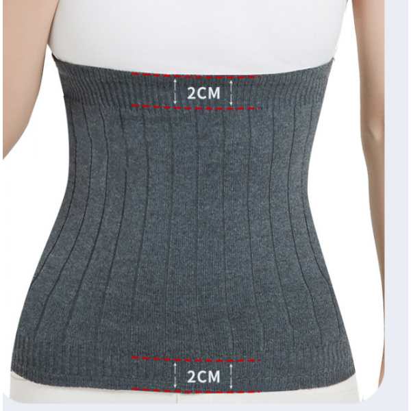 Пояс зігріваючий для попереку з овечої вовни, еластичний кашеміровий пояс, чорний, розмір універсальний