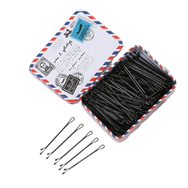 Невидимки для волосся чорні, набір із 150 шт, в подарунковій коробці