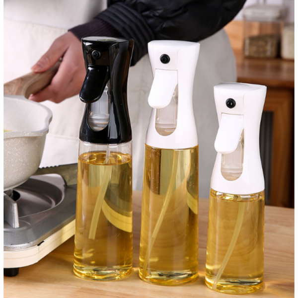 Розпилювач для олії, диспенсер для розпилення олії, оцту, води, 500 мл, пластик, чорний