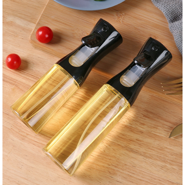 Розпилювач для олії, диспенсер для розпилення олії, оцту, води, 500 мл, пластик, чорний