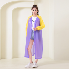 Дощовик жіночий, водонепроникний плащ, універсальний розмір, фіолетово-жовтий, 145×70 см