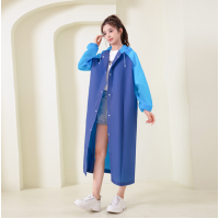Дощовик жіночий, водонепроникний плащ, універсальний розмір, блакитно-синій, 145×70 см