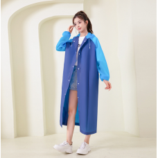 Дощовик жіночий, водонепроникний плащ, універсальний розмір, блакитно-синій, 145×70 см