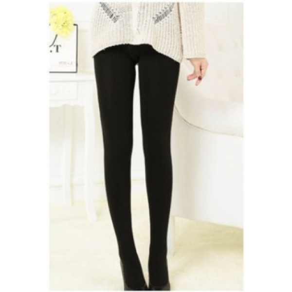 Колготи облягаючого крою, колготи з плюшевого хутра, теплі колготи, чорні