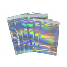 Пакет-саше для пакування, голографічний, з клейкою смужкою, 35*40 +4 см, 10 шт