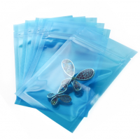 Пакет-саше прозорий синій, для пакування, із замком Zip-Lock, 8*12 см, 10 шт