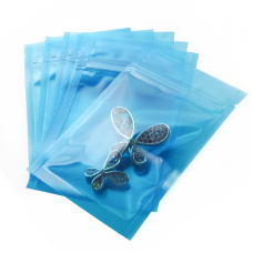 Пакет-саше прозорий синій, для пакування, із замком Zip-Lock, 8*12 см, 10 шт