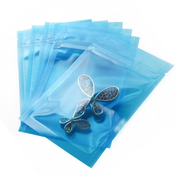 Пакет-саше прозорий синій, для пакування, із замком Zip-Lock, 8*12 см, 10 шт