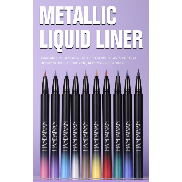 Подводка жидкая перламутровая для глаз Handaiyan Metallic Liquid Liner, водостойкая, разные цвета, 0,8 мл