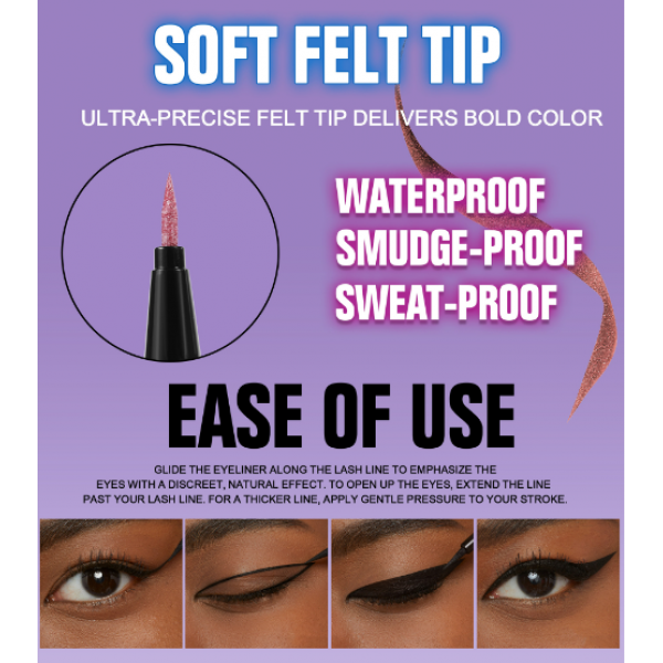 Подводка жидкая перламутровая для глаз Handaiyan Metallic Liquid Liner, водостойкая, разные цвета, 0,8 мл
