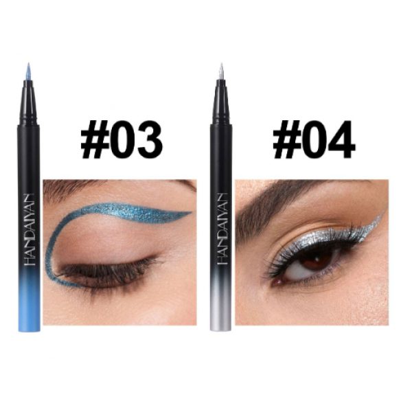 Подводка жидкая перламутровая для глаз Handaiyan Metallic Liquid Liner, водостойкая, разные цвета, 0,8 мл