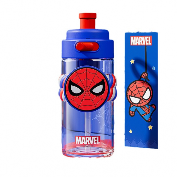 Пляшка для води дитяча, Marvel SpiderMan, з трубочкою, 550 мл