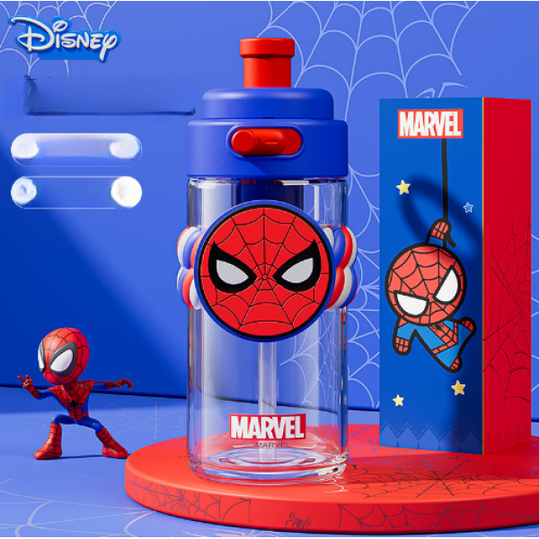 Пляшка для води дитяча, Marvel SpiderMan, з трубочкою, 550 мл