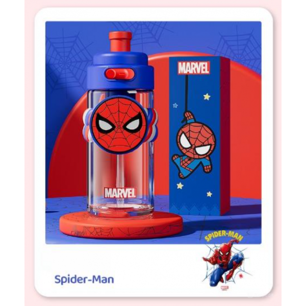 Пляшка для води дитяча, Marvel SpiderMan, з трубочкою, 550 мл