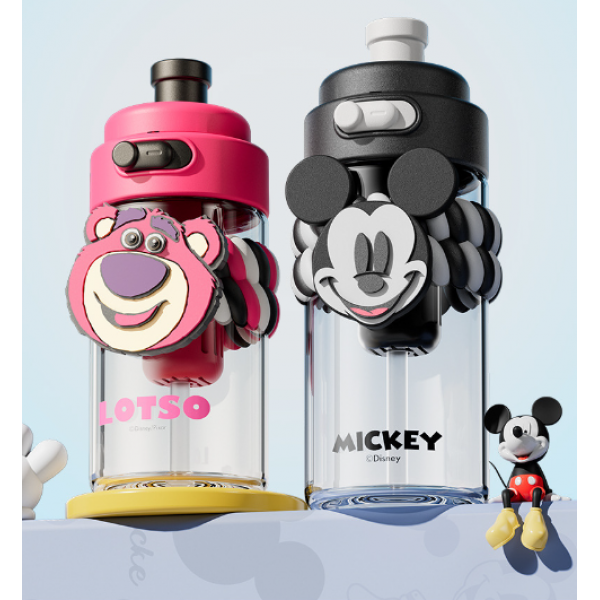 Бутылка для воды детская, Disney Mickey, с трубочкой, 700 мл