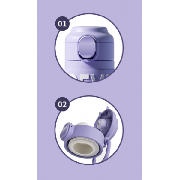 Термос дитячий з датчиком температури, Disney «Ельза», 400 мл, фіолетовий